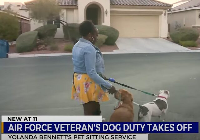 Yolanda Bennett, expert pet sitter walking dogs in Las Vegas