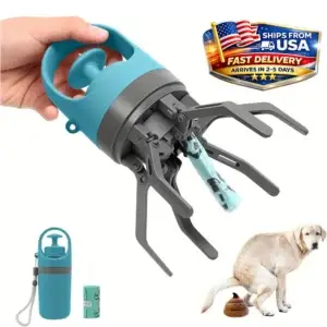Portable dog poop bag grabber dispenser