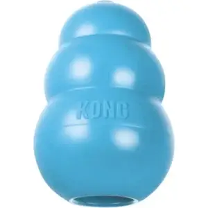 Blue durable Kong chew toy with opening