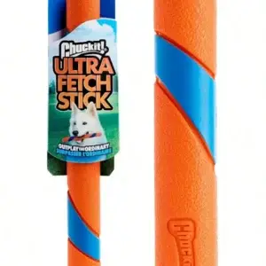 Orange and blue dog fetch stick