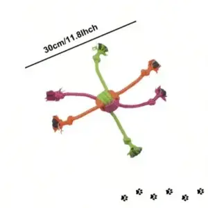 Multicolored knotted dog rope chew toy