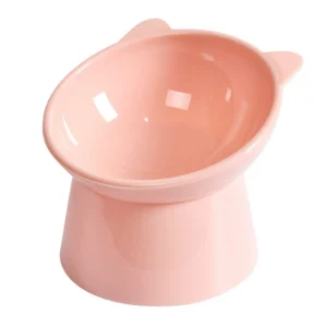Pink cat-eared feeding bowl