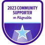 2023 Community Supporter badge on Alignable platform with star icon.